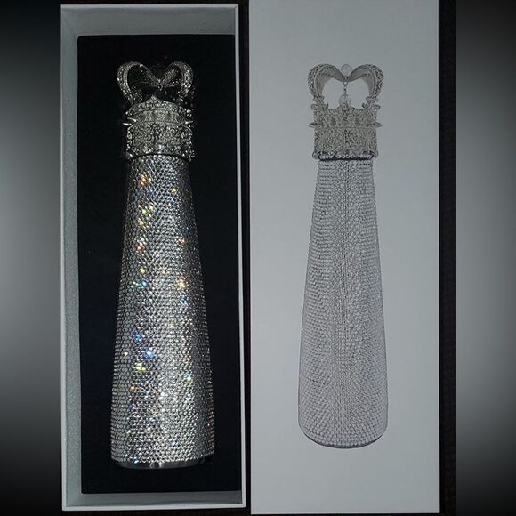 Diamond Crown Water Bottle Bling Rhinestone Insulated Stainless Steel - Picture 1 of 3